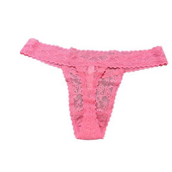 Women's NWT Victoria's‎ Secret Bright Pink Leopard Thong Size Large - Picture 2 of 5